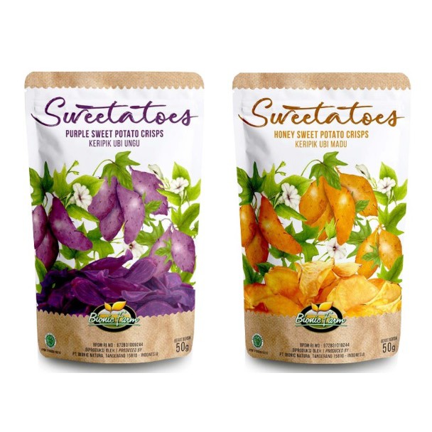 Bionic Farm Sweetatoes Keripik Ubi Organic 50gr / Keripik Ubi Ungu Ubi Madu Sweetatos keripik ubi snack anak snack ubi mushitos uibitos keripik jamur