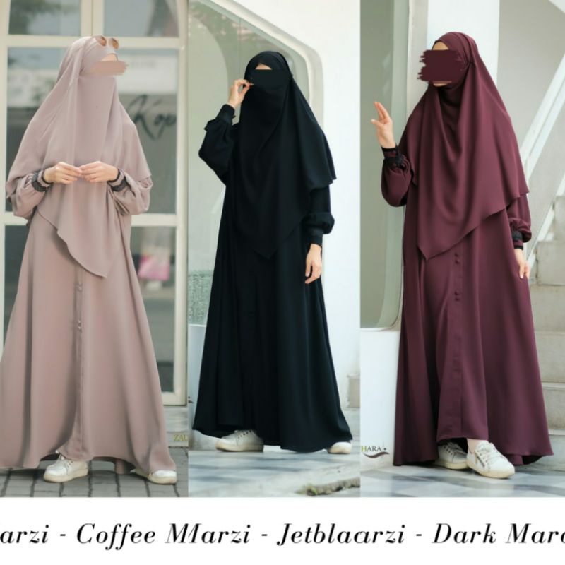 ABAYA MARZI VOL 1 BAHAN MARZAN ANTI UV (sudah 1 SET KHIMAR NON PET SIZE STANDAR) BY ZAUHARAA