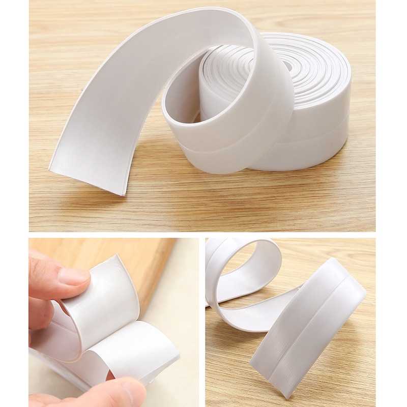 Mildew Sealing Strip Sticker PVC Dapur Kamar Mandi 3.2m x 3.5-3.8cm