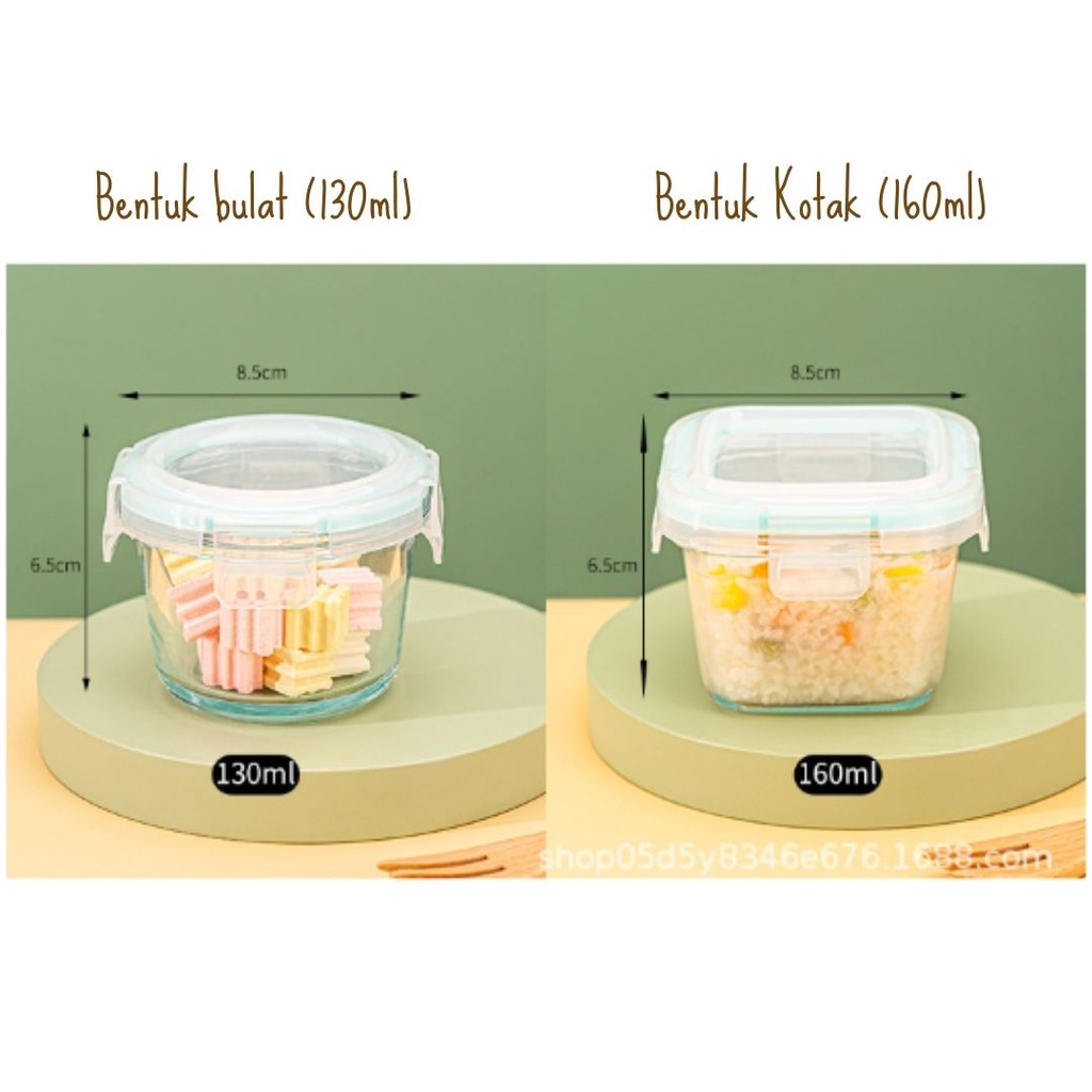 𝐆𝐨𝐨𝐝𝐬𝐂𝐨 Tempat Mpasi Kaca Wadah Mpasi Kaca Penyimpanan Mpasi Glass Baby Food Container