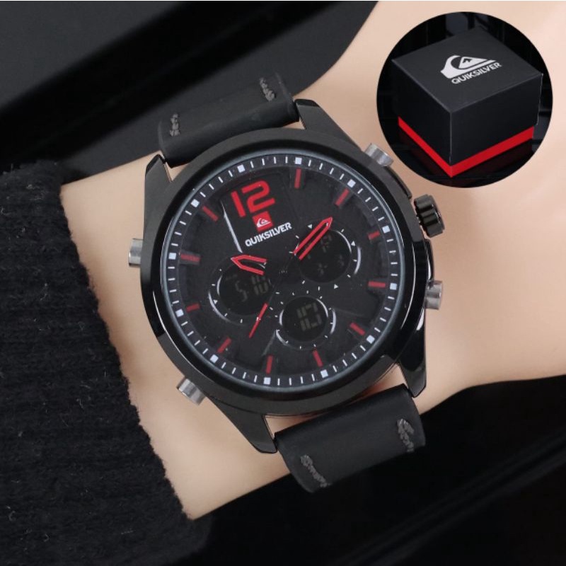 [COD] Jam Tangan Pria QUIKSILVER 1053SL Double Time Free Box Ori & Baterai