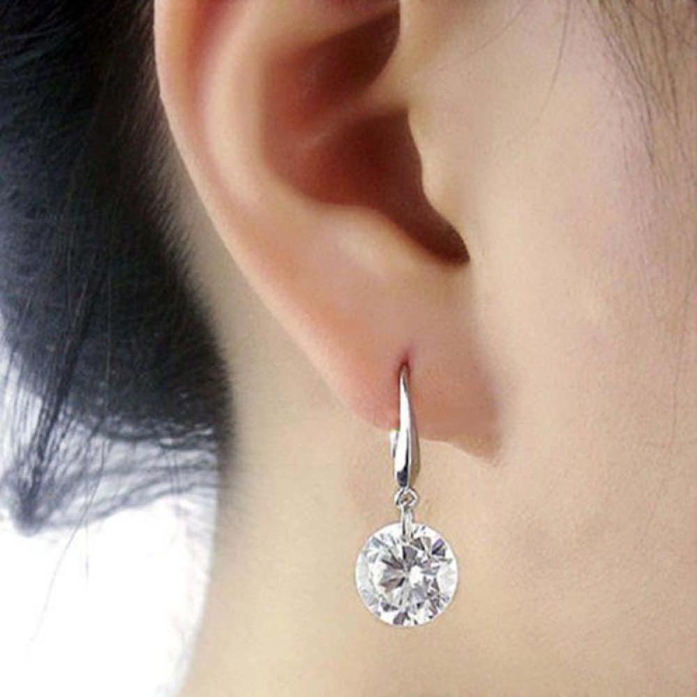 Timekey Anting Tusuk Sterling Silver 925 Hias Kristal Berlian Imitasi Untuk Wanita A4K4