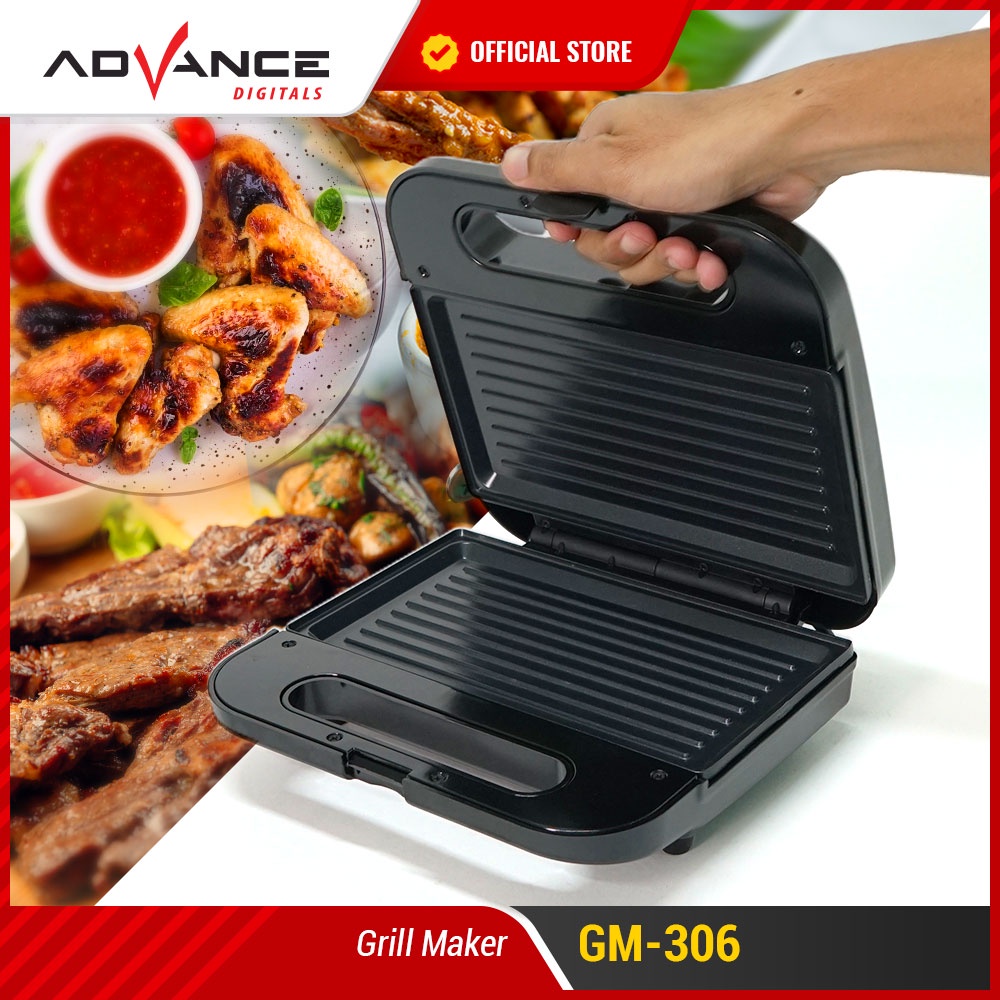 Advance Digitals Grill Maker GM-306 Alat Pemanggang Daging /Steak Elektrik Portable Hemat Listrik Garansi 1 Tahunn