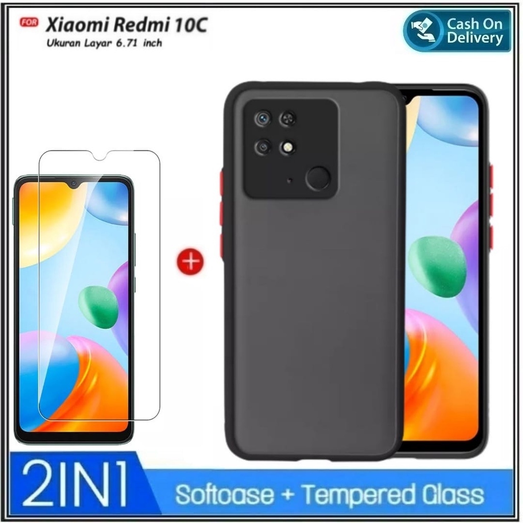 CASE Xiaomi Redmi 10A, Redmi 10C, Redmi 9C Luxury Shockproof Case And Free Anti Gores Kaca