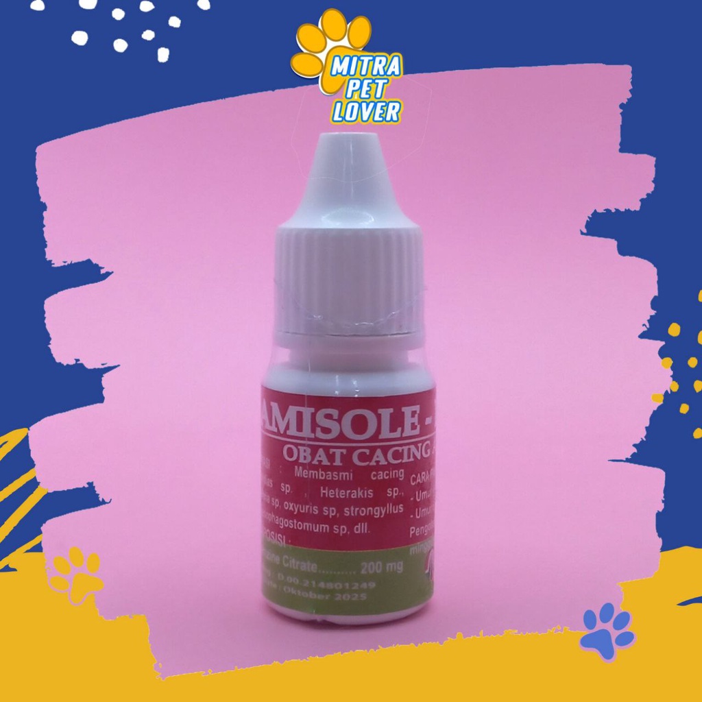 OBAT CACING AYAM UNGGAS - AMISOLE DROP 10 ML - OBAT TETES CACING PRAKTIS UNTUK AYAM MERPATI CHICKEN BIRD DOVE - MURAH ASLI GARANSI KUALITAS ORIGINAL PET ANIMAL HEALTHCARE VETERINARY TAMASINDO OBAT KESEHATAN &amp; VITAMIN TERNAK HEWAN PELIHARAAN MITRAPETLOVER