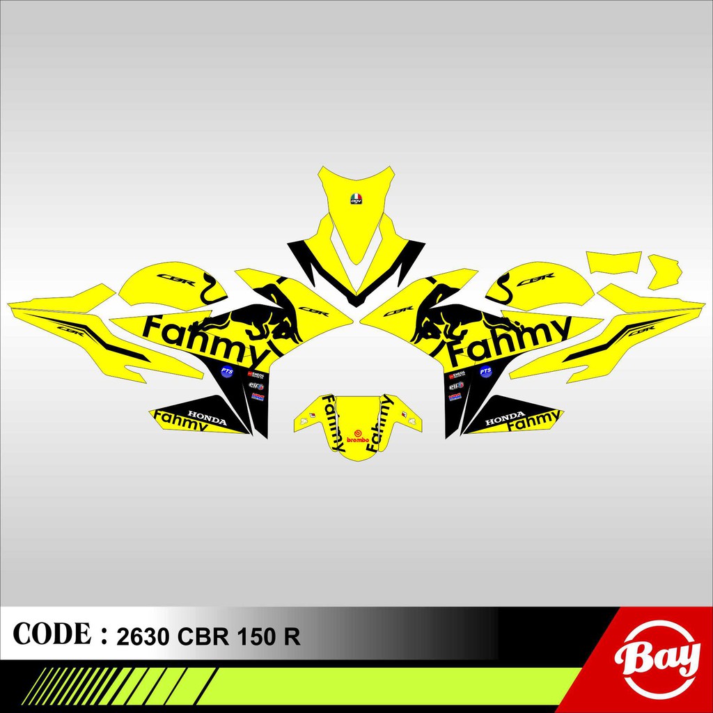 Decal Stiker Motor CBR 150 R 2016 - 2018 REDBULL Full Body Sticker Custom Variasi