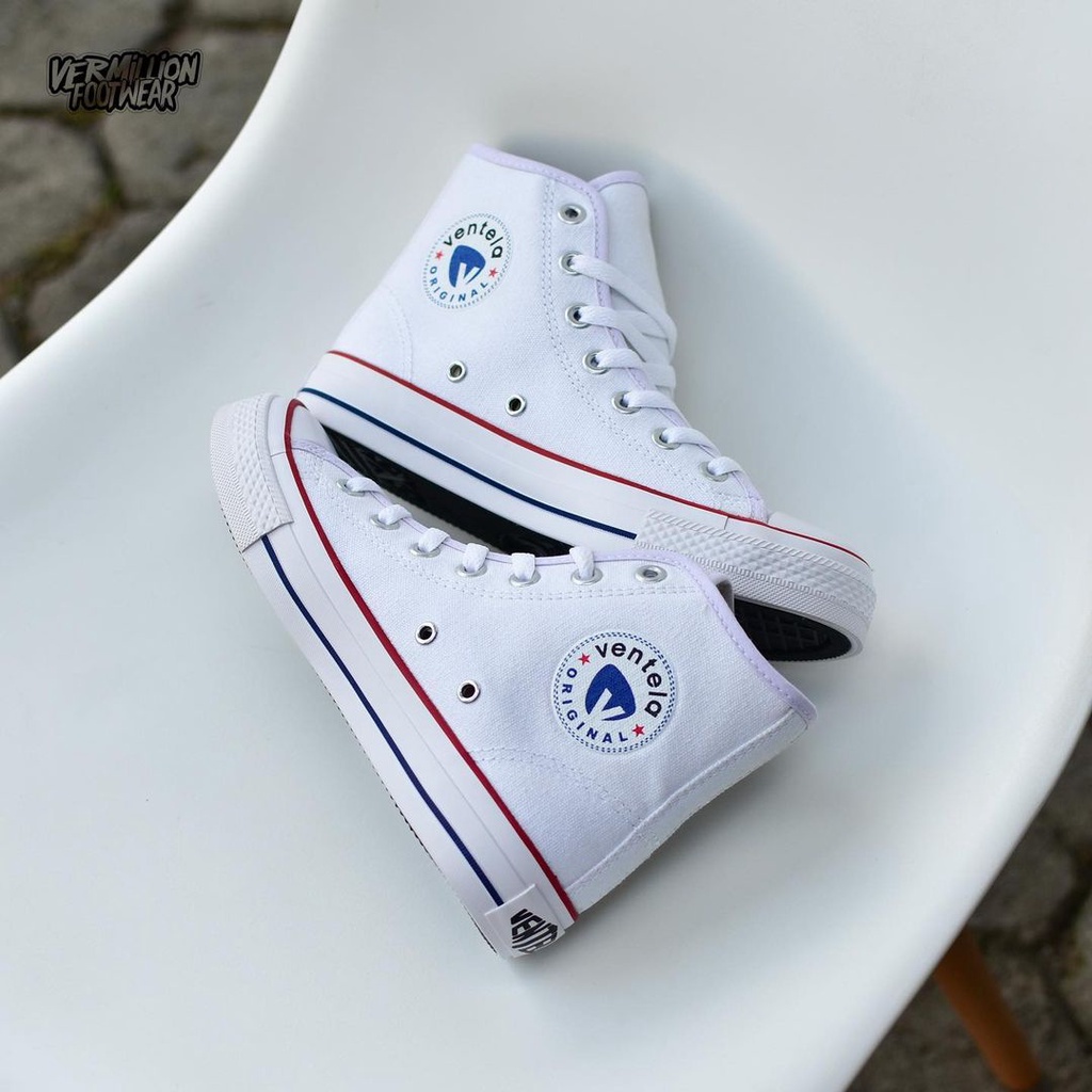 VENTELA 70s Ethnic All White Original Sepatu Sneakers Casual Pria Wanita Putih Polos