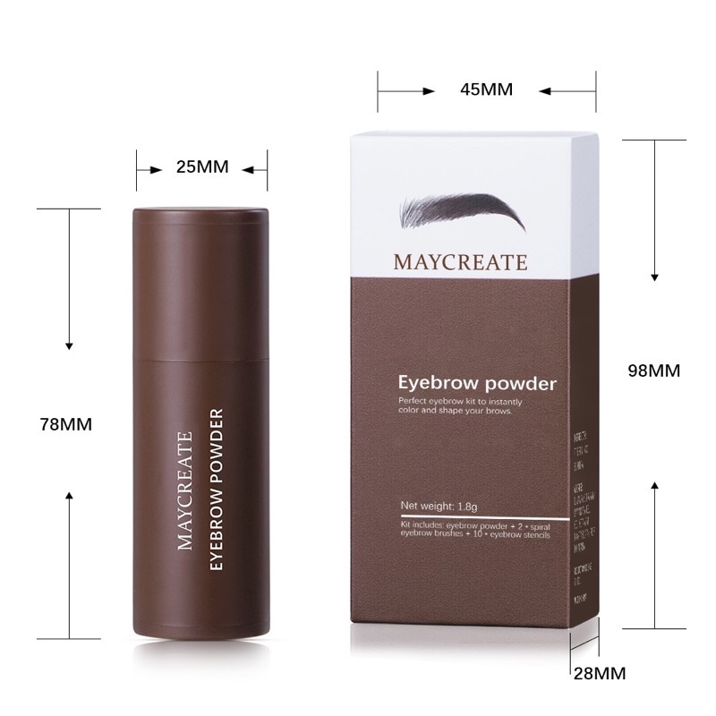 Maycreate Cetakan Alis Instan Bedak Alis Eyebrow Powder Eyebrow Stamp Alis Stempel Alis Waterproof  One Step Eyebrow Stamp Shaping Kit Stempel dengan 10 Model Cetakan Alis ibcccndc