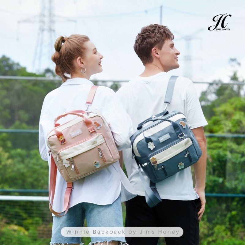 Tas Ransel Multifungsi Jimshoney Winnie Bag Backpack - Tas Punggung Wanita Pria 3in1 Organizer Bag Unisex