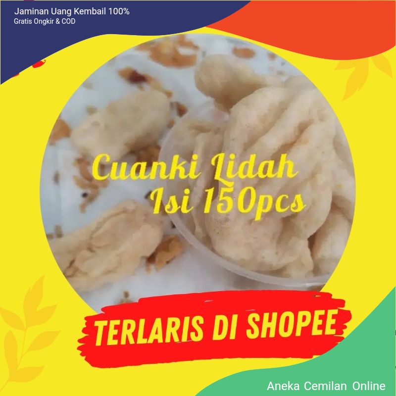 Jual Cuanki Lidah Kering Renyah Toping Baso Aci Seblak Khas Garut 1 Bal