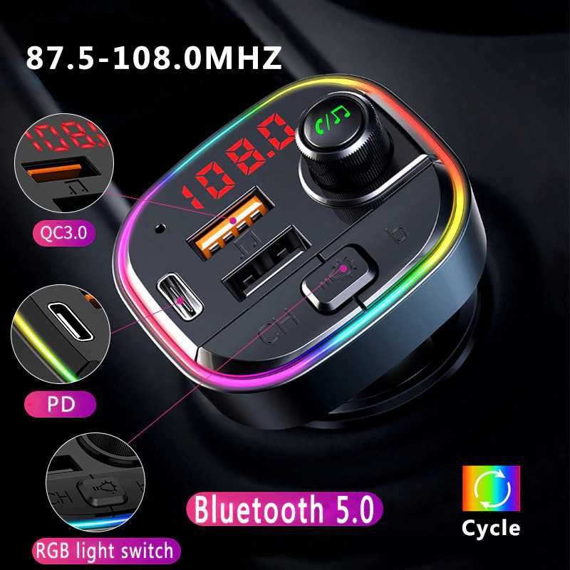 bluetooth audio receiver FM transmitter USB charger
