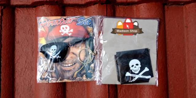 PIRATE EYE PATCH SET BANDANA PIRATE MURAH KOSTUM BDAY PARTY PIRATE OF CARRIBEAN KOSTUM HANTU MURAH