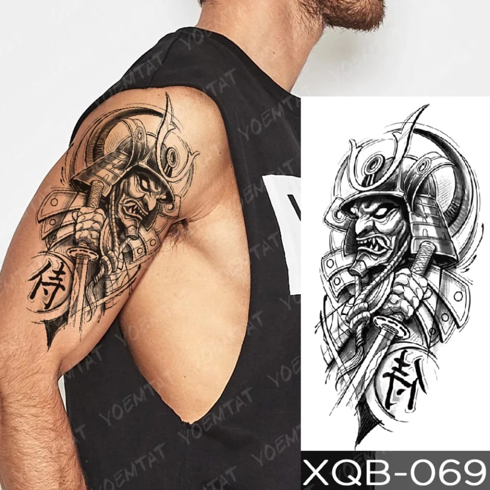 ZARIL TATO BASIC Tato Temporer Tato Temporary Seri XQB 069 SAMURAI JEPANG Anti Air Tahan 2-4 HARI