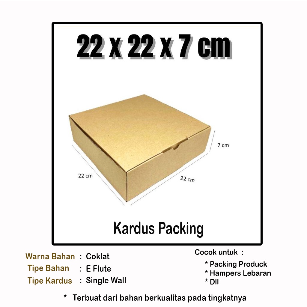 

Kardus Packing 22x22x7 cm | Box Kue | Box Snack | Box Hampers | Box Aksesoris | Dus Lebaran | Box Idul Fitri | Box