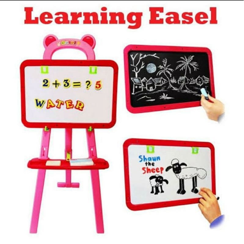 

KADO ULTAH, PAPAN TULIS MAGNET PINK, LEARNING EASEL 3 IN 1 (ONLY PINK)
