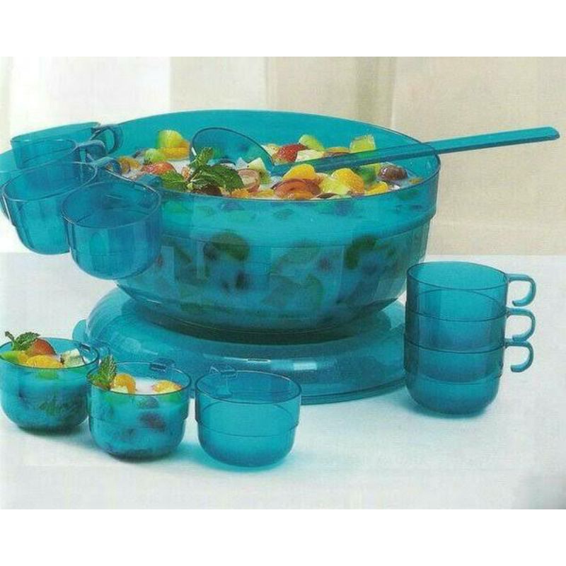 Watercolor Bowl Set Biru Glitter Tempat Es Buah