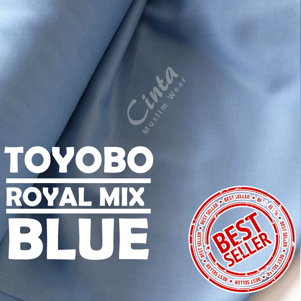 PROMO Kain Katun Toyobo Premium Meteran Royal Mix (0,5M) fodu Original Blue Biru