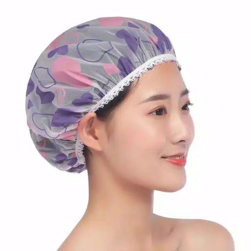 Topi Keramas Shower Cap Penutup Rambut Topi Mandi Karakter Kartun Motif Random Penutup Rambut Topi Mandi Masak Tahan Air Topi Keramas bayi anak dan dewasa | Topi keramas shower cap anti air