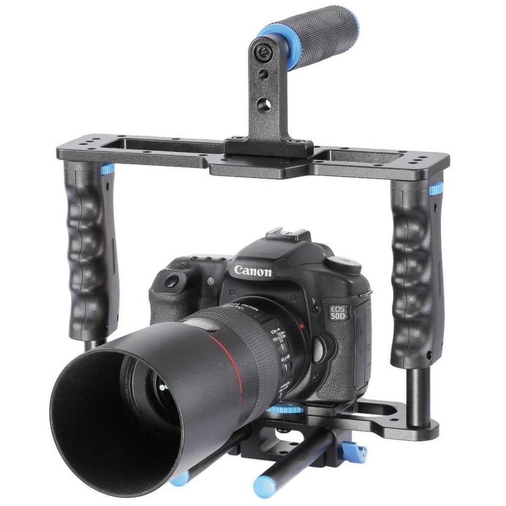 (BISA COD) FTIHSHPRig Kamera DSLR 5 in 1 Stabilizer + Shoulder Support + Follow Focus