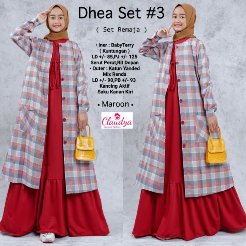 Setelan Remaja / Dhe set#3 - Maroon / Original Product Claudya