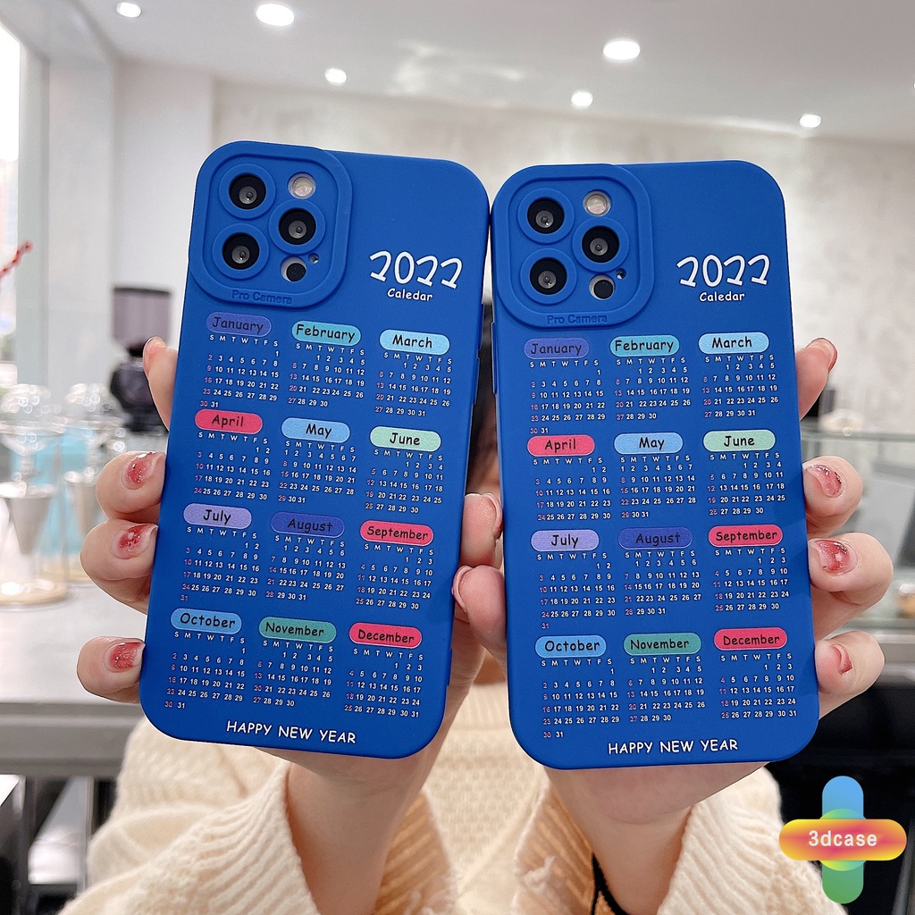 Case HP Compatible For IPhone 12 11 13 PRO MAX 6 7 6S 8 Plus X XR XS MAX Se 2020 6SPlus 7Plus 6Plus 8Plus XSMAX Klein Blue 2022 Calendar Angel Eyes Camera Protector Soft Case Cover