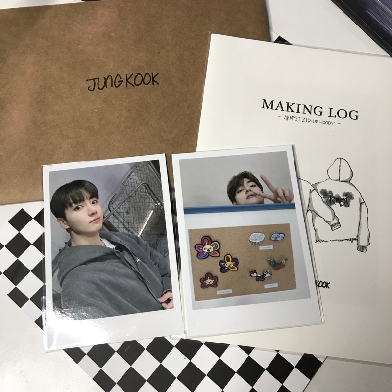 [SALE LAST STOCK] BTS Official Photocard Making Log Artist Made Armyst Hoodie Jungkook Brooch Taehyu