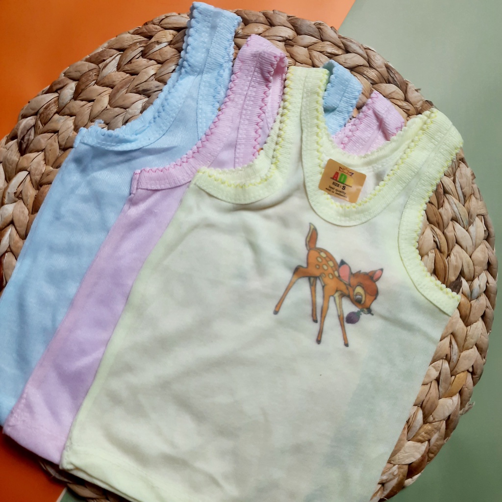 Singlet bayi anak sablon karakter cewek cowok / laki-laki perempuan S M L XL XXL adem