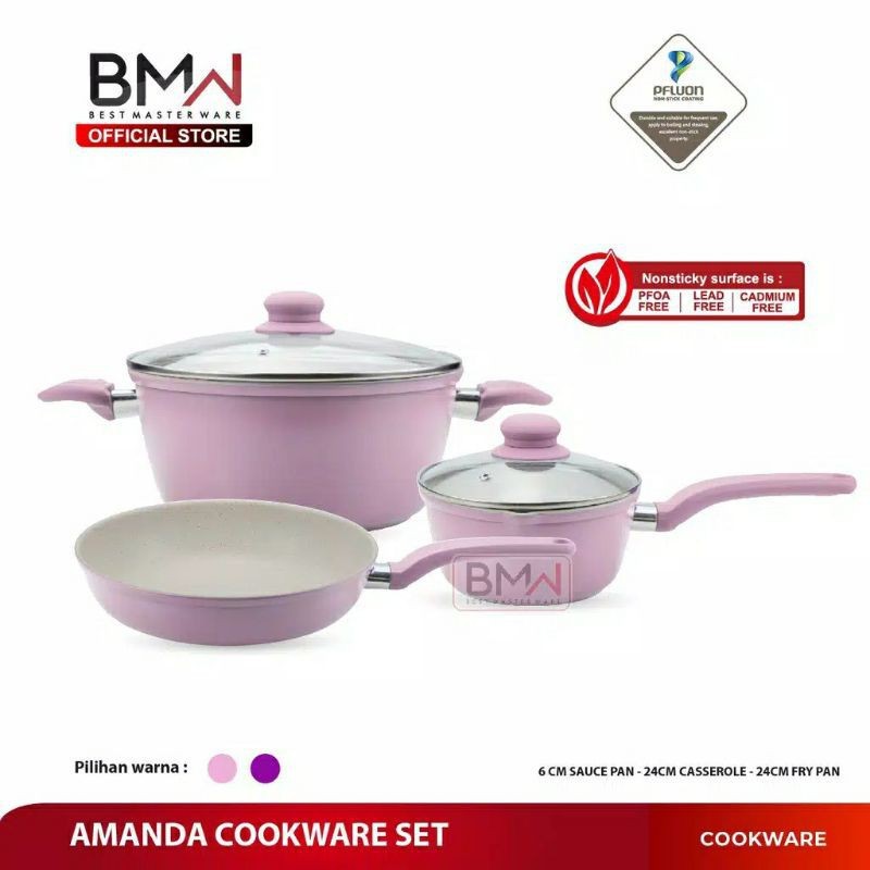 BMW Kitchen ware 1 set panci teflon Amanda Cookware