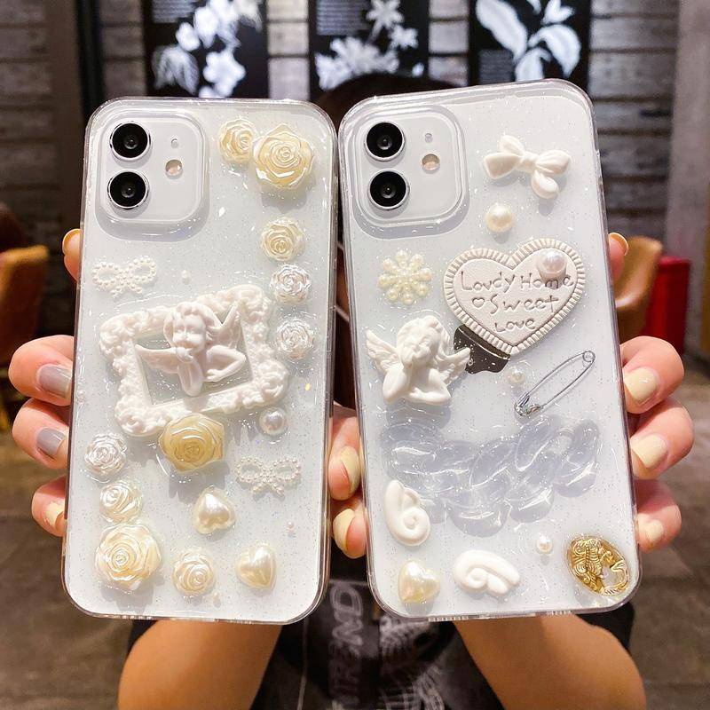 Soft Case TPU Transparan Motif Kartun 3D Dengan Kartu Untuk iPhone 13 12 11 Pro MAX Mini X XS MAX XR SE 2022 2020 7 8 Plus