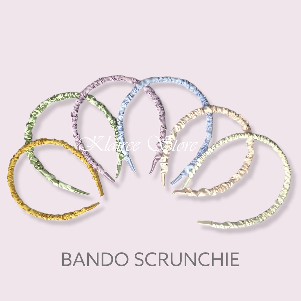 BANDO SCRUNCHIE HEADBAND/ BANDO KOREA SATIN/ BANDO FASHION WANITA MODEL KOREA SCRUNCHIE HEADBAND