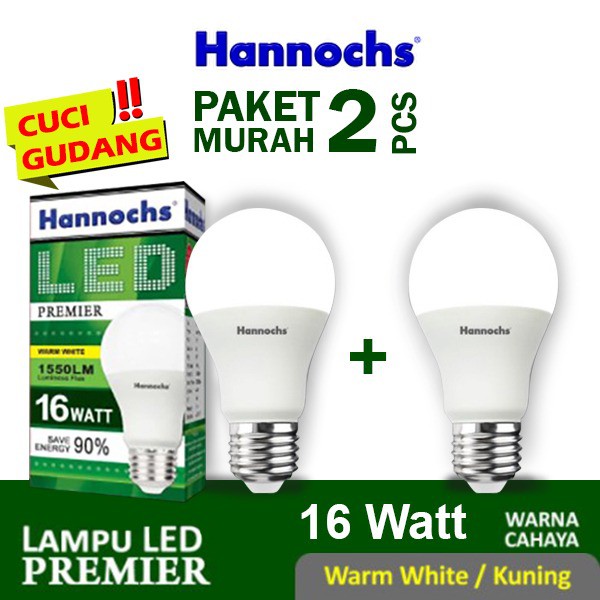 Hannochs PREMIER Led Bulb 16Watt Kuning BUNDLE ISI 2PCS