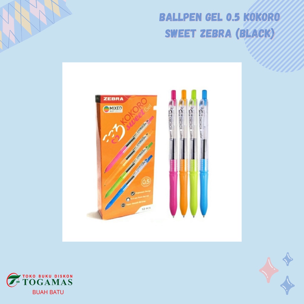 

BALLPEN GEL 0.5 KOKORO SWEET ZEBRA (BLACK)