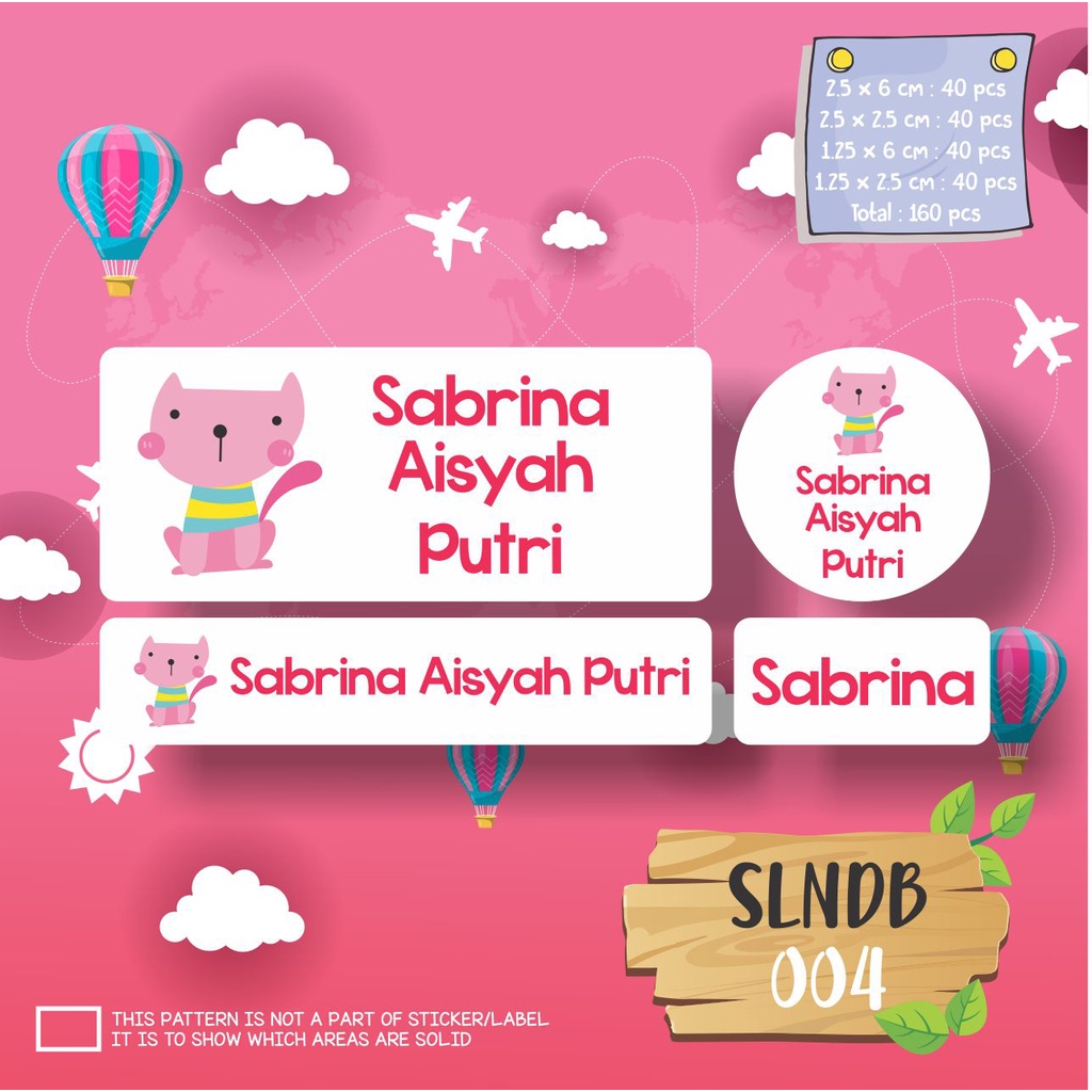

stiker label nama anak waterproof ballerina kartun lucu owl SLNDB 004
