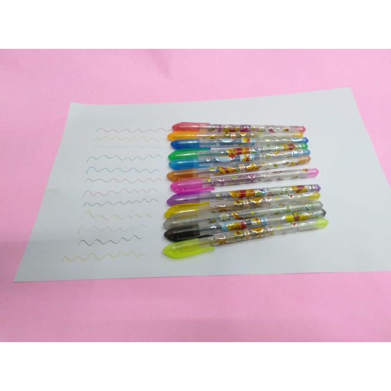 

Pulpen Pena gel glitter - 12pcs