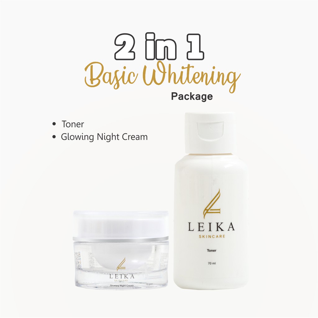 Leika Skincare 2 in 1 Glowing Night Cream & Toner Leika Skin Care Resmi BPOM
