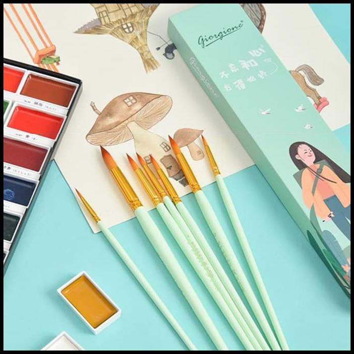 

Giorgione Round Brush Set 7 G-R700 / Kuas Lukis Set 7