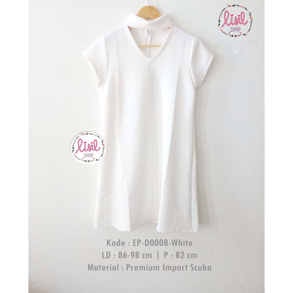 Dress Wanita DRESS CHOCKER PUTIH Dress Gigi Hadid Scuba Import