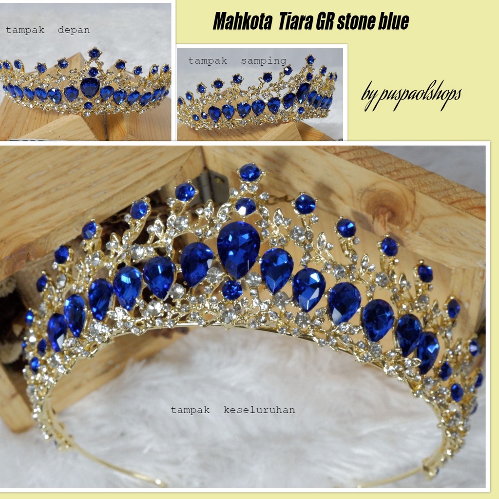 Mahkota tiara gr stone blue