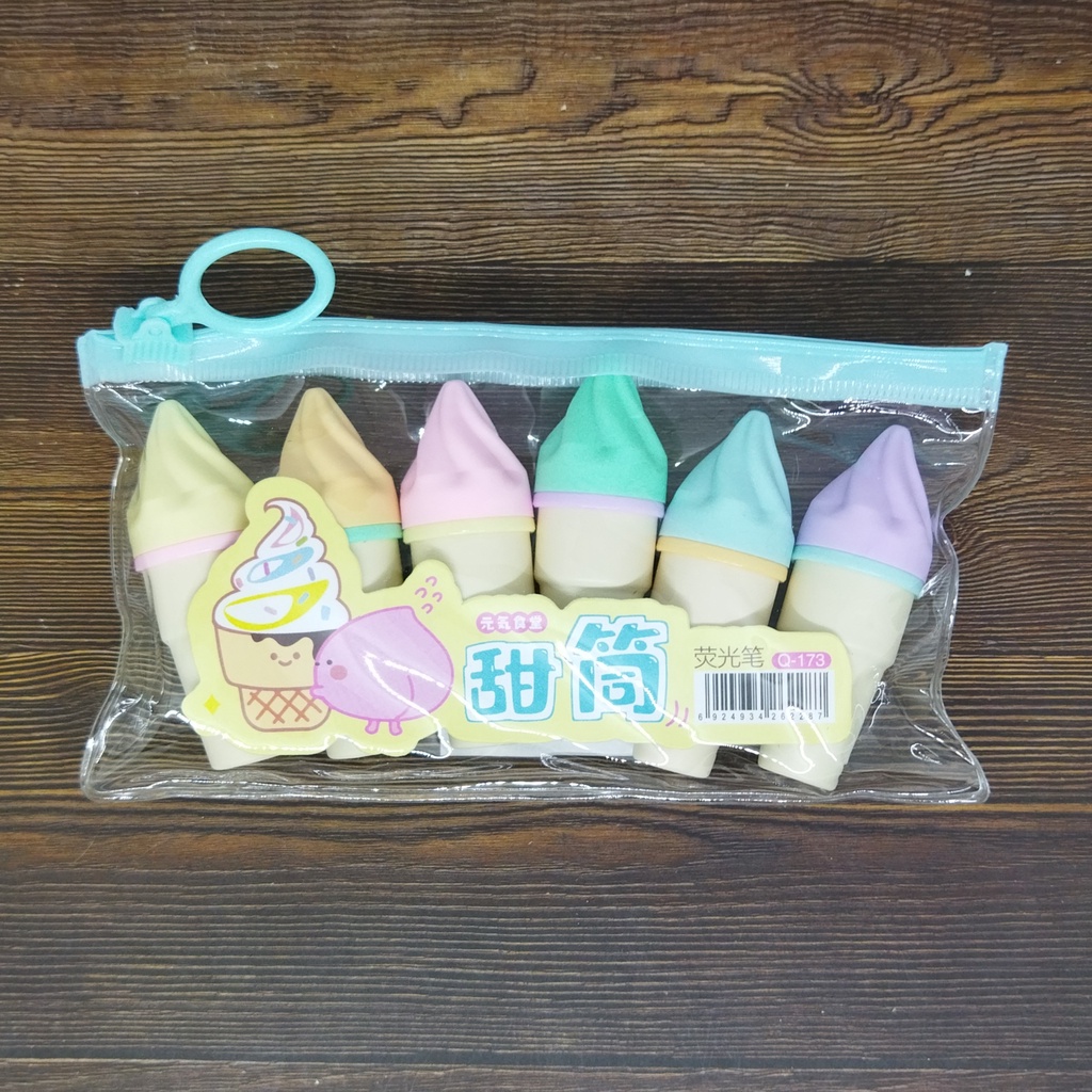 

Stabilo / Highlighter 6 warna motif Es Krim Cone