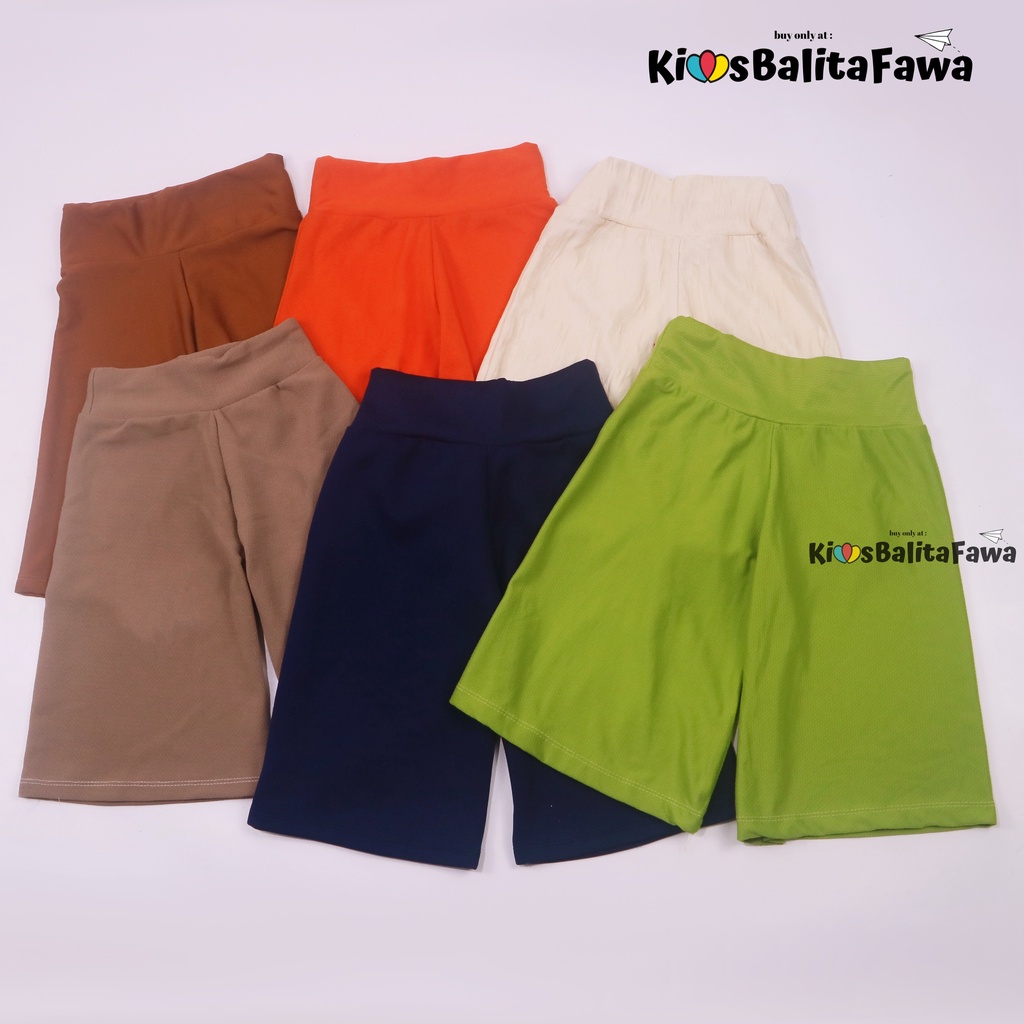 Kulot Polos Anak Uk. 7-8 th / Celana Pendek 3/4 Celana Motif Kulot Pants Celana Anak Perempuan Murah