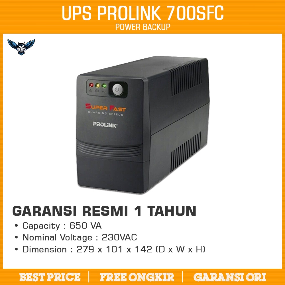 UPS PROLINK 700SFC 650VA PRO700SFC PRO LINK 650 VA POWER BACKUP