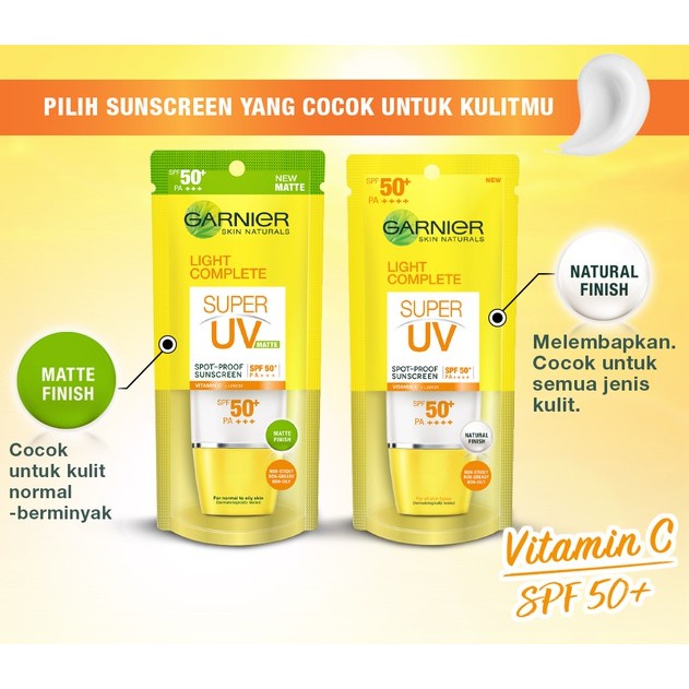 Garnier Light Super UV Spot proof Sunscreen SPF 50 Skin Care 30 ml Matte | Natural Finish (KIM)