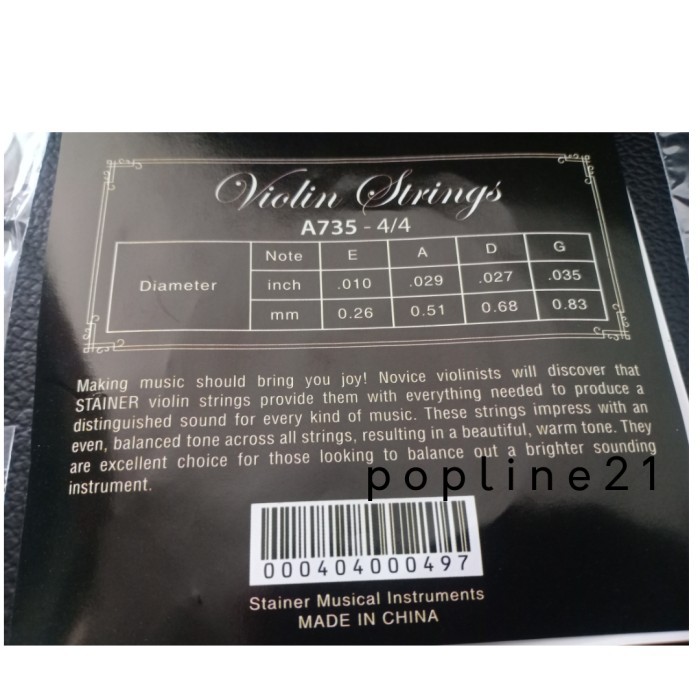 Senar Biola STAINER A735 / Violin Strings STAINER A735 Magnesium Wound