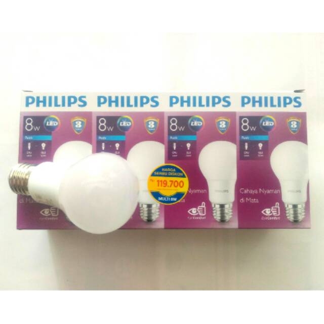 Lampu Led Philips 8w 8 watt (Harga per 1 buah lampu)