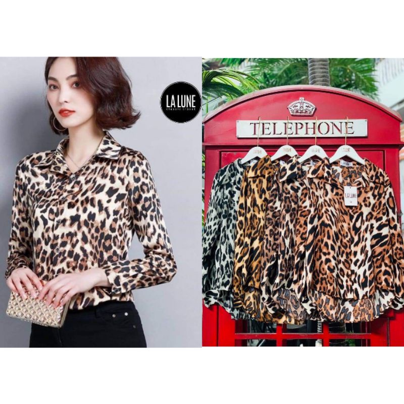 KEMEJA LALUNE LEOPARDDD OVERSIZE 100% ORIGINAL IMPORT BANGKOK