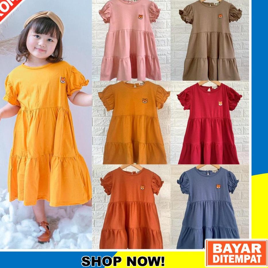 ✦IMPORT✦ Dress Dres Daster Fashion Anak Perempuan Cewek Cewe Usia Umur 1 2 3 4 5 Tahun Bahan Katun T
