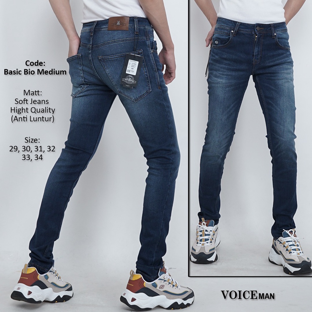 Voice Man Skinny Jeans Celana panjang Pria Denim Premium