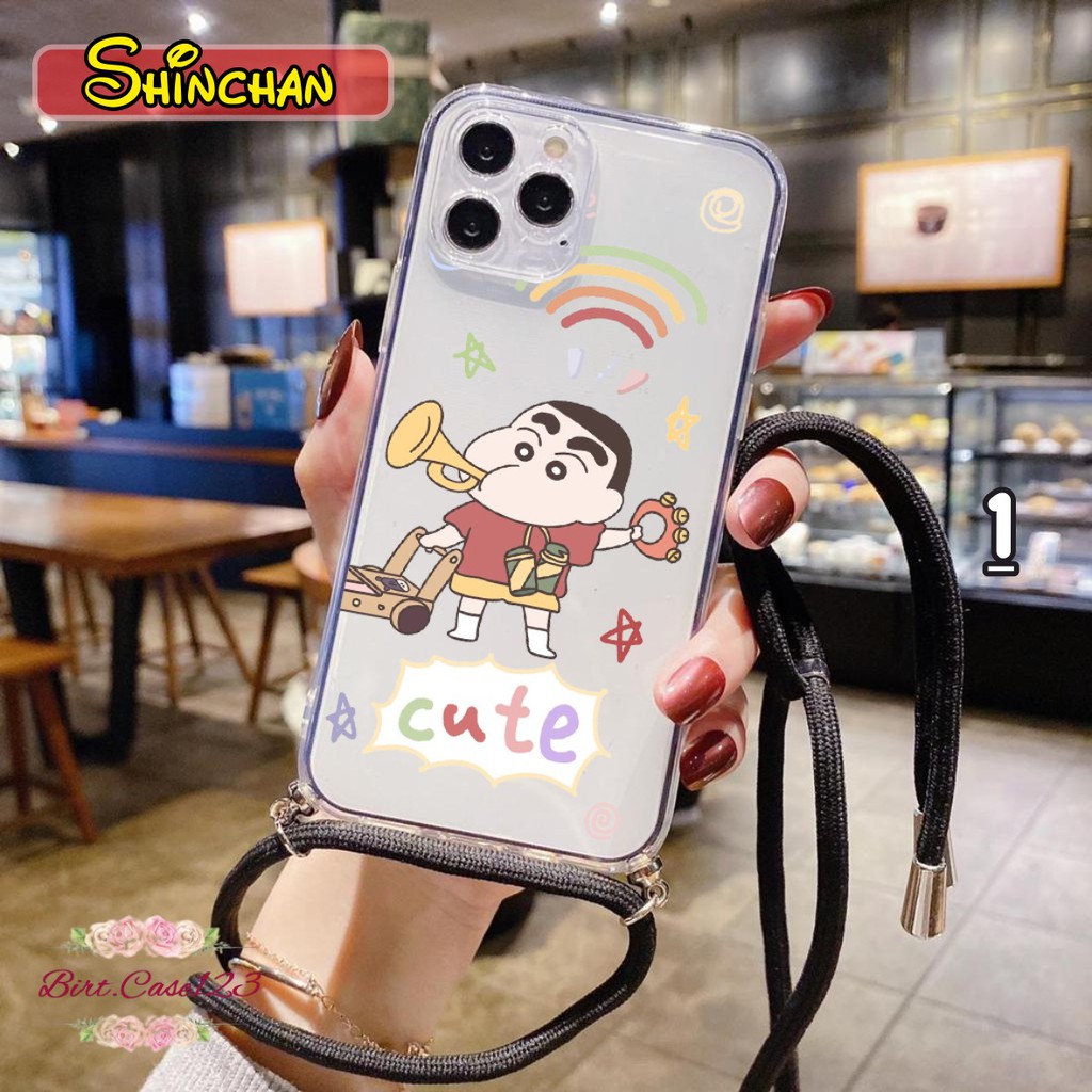 Softcase Slingcase Lanyard Bening SHINCHAN Samsung J8 A6+ A01 M01 A2 Core A10s M01s A10 M10 BC4489