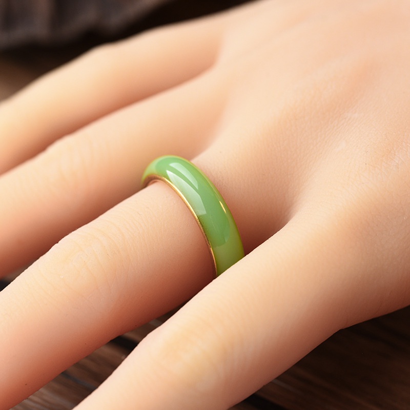 CINCIN WANITA DEWASA PERMATA SATU CK TITANIUM GOLD ANTI LUNTUR ANTI KARAT