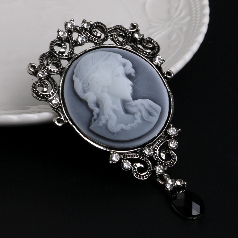 SIY  Elegant Women Lady Jewelry Antique Vintage Victorian Cameo Brooch Pin Pendant